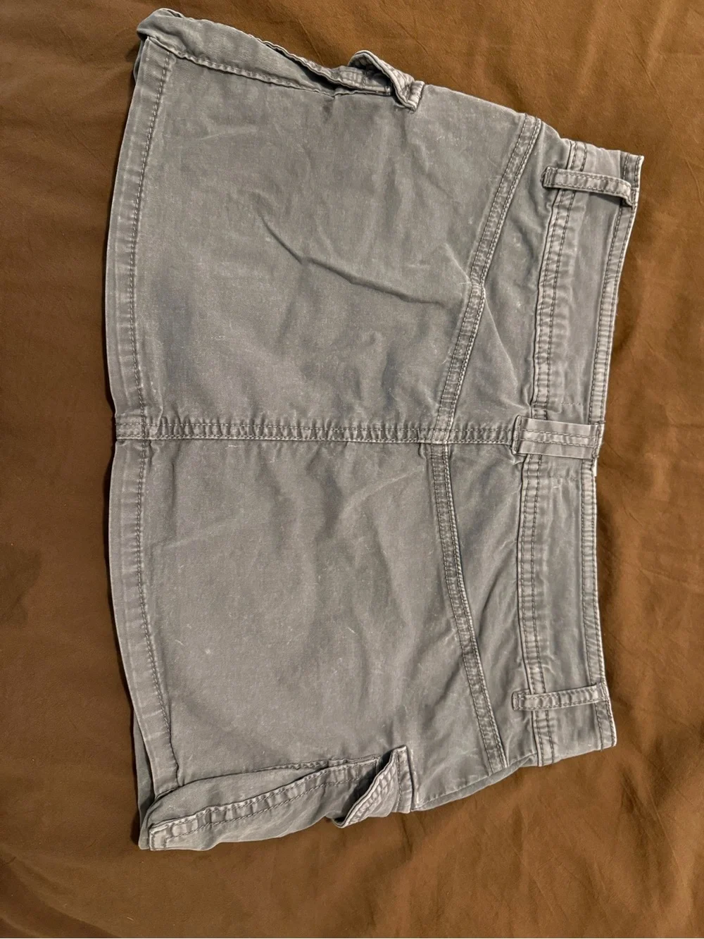 Garage Light Gray Mini Skirt with Cargo Detail